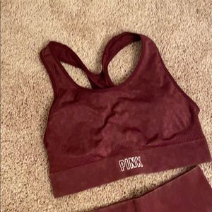 Maroon/Burgundy PINK Sports Bra